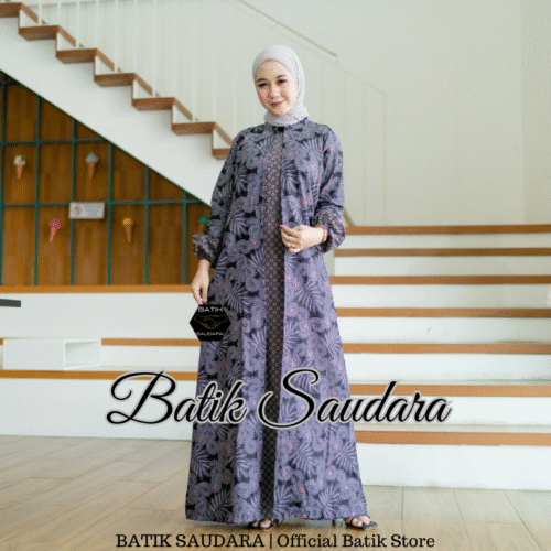 Gamis Batik Bolero Motif Ukel Abu - Gambar 3