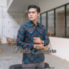 Kemeja Batik Lengan Panjang Motif Prabu Biru