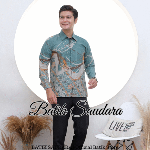 Couple Gamis Batik Bolero Motif Abstrak Sage - Gambar 3