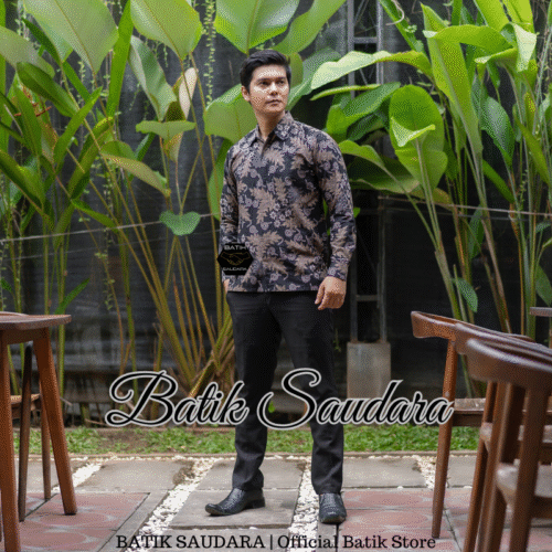 Kemeja Batik Lengan Panjang Motif Daun Djati - Gambar 2