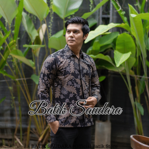 Kemeja Batik Lengan Panjang Motif Daun Djati
