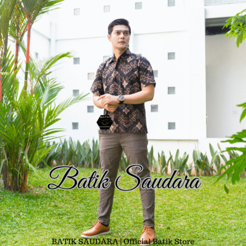Kemeja Batik Lengan Pendek Motif Prabu Hitam - Gambar 2
