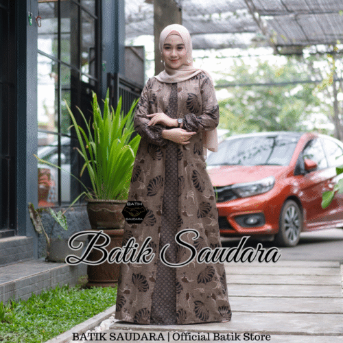Gamis Batik Bolero Motif Kerang - Gambar 3