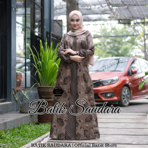 Gamis Batik Bolero Motif Kerang - Gambar 3