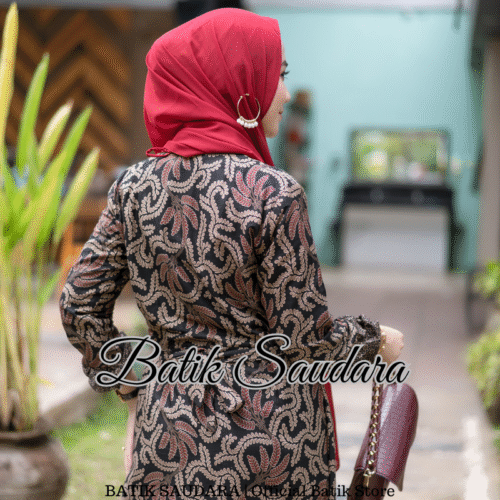 Gamis Batik Bolero Motif Daun Asem - Gambar 3