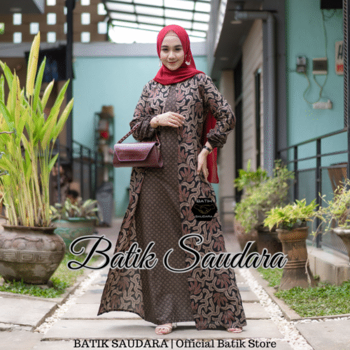 Gamis Batik Bolero Motif Daun Asem - Gambar 4