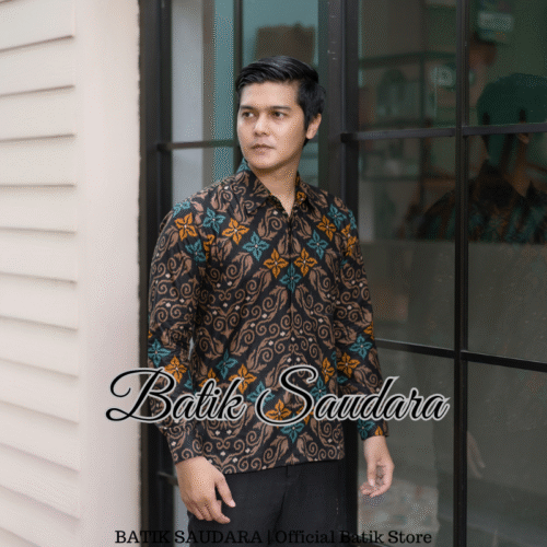 Kemeja Batik Lengan Panjang Motif Songket Hijau