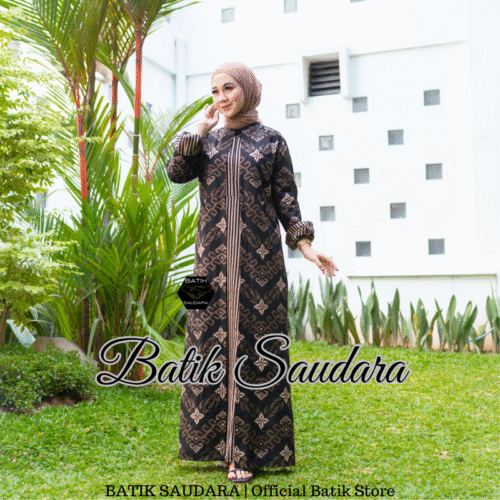 Gamis Batik Bolero Motif Prabu Hitam - Gambar 2