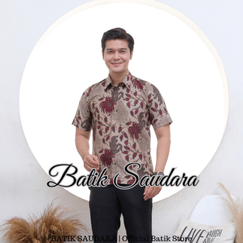 Kemeja Batik Lengan Pendek Motif Lompong