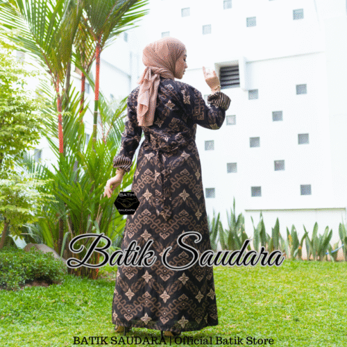 Gamis Batik Bolero Motif Prabu Hitam - Gambar 3