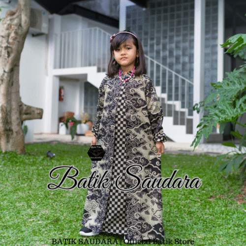 Gamis Batik Anak Motif Mega Mendung