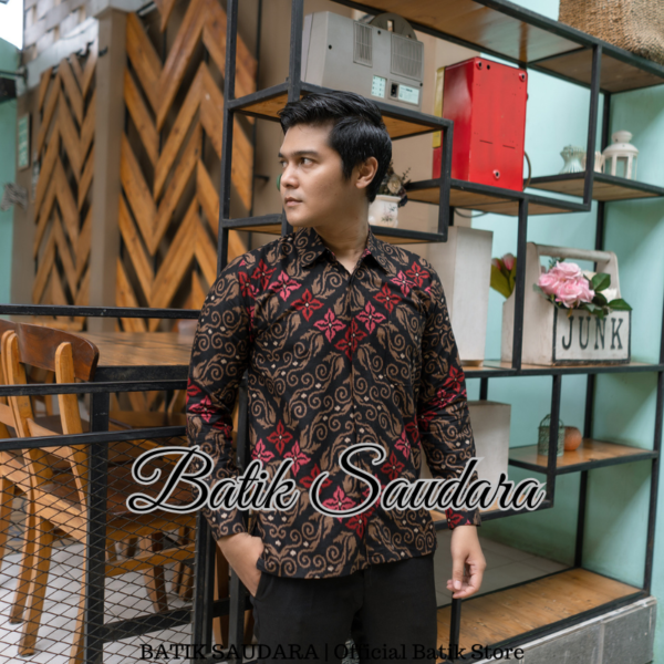 Couple Gamis Batik Bolero Motif Songket Merah - Gambar 6