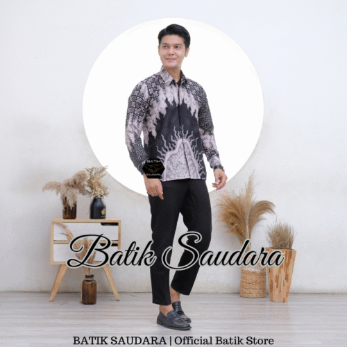 Couple Gamis Batik Bolero Motif Mega Hitam - Gambar 4