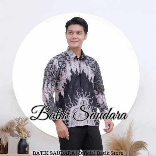 Couple Gamis Batik Bolero Motif Mega Hitam - Gambar 3