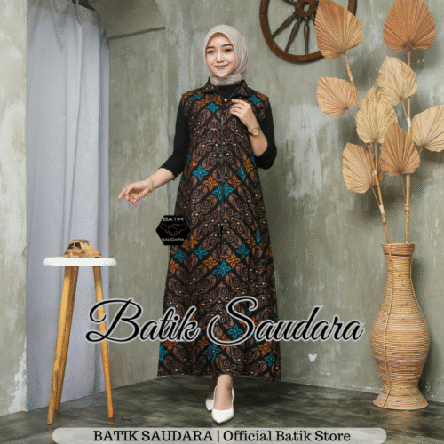 Cardigan Batik Motif Songket Hijau