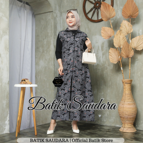 Cardigan Batik Motif Ukel Abu