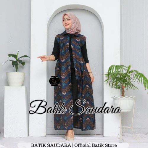 Cardigan Batik Motif Prabu Biru - Gambar 2