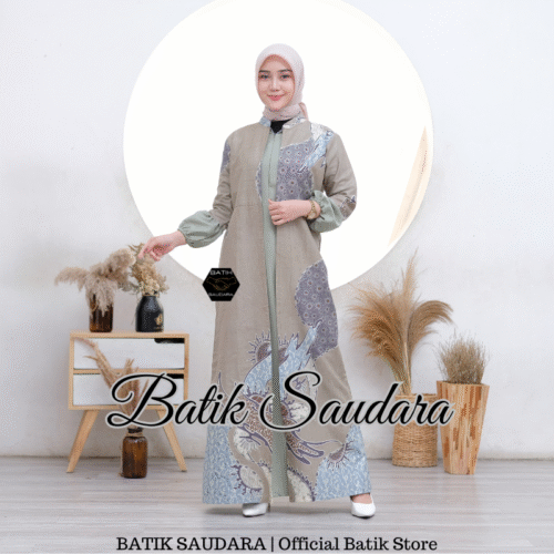 Gamis Batik Bolero Motif Blarak Coklat