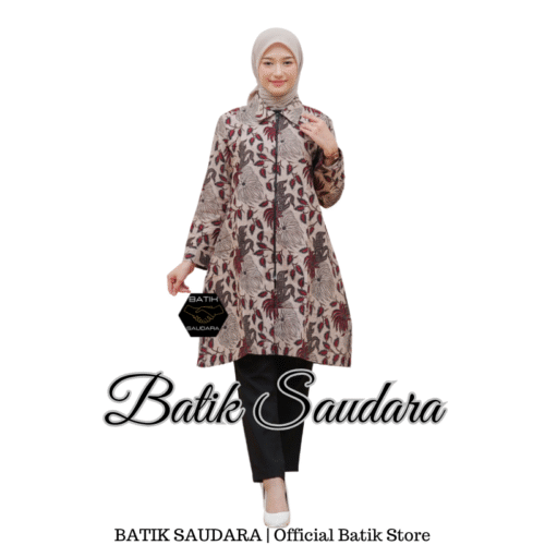 Tunik Batik Risleting depan motif Lompong - Gambar 3