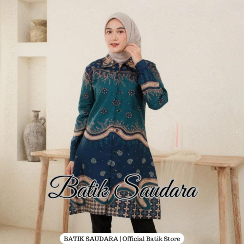 Tunik Batik Kancing Depan Motif Daguise Kerah Kemeja - Gambar 5