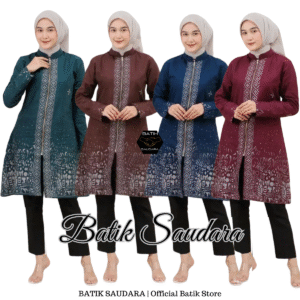 Tunik Batik Risleting depan motif Sutena